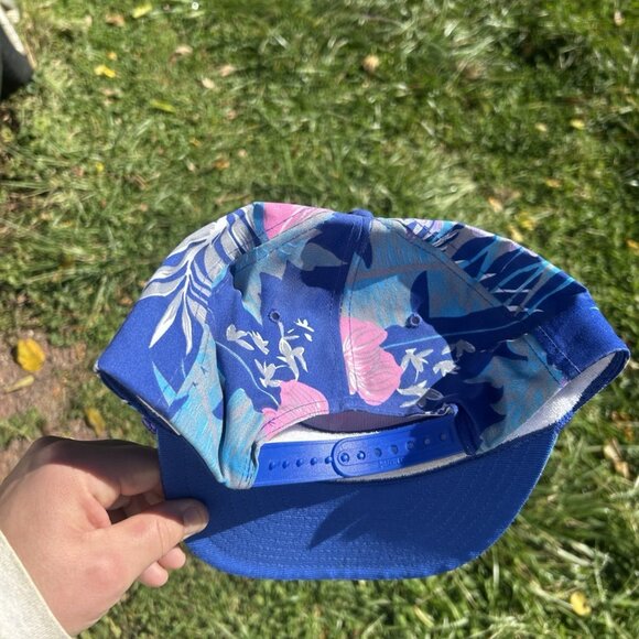 Vintage SnapBack hat cap Maui Hawaii floral multicolor tropical beach island - Picture 4 of 8